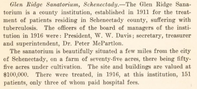 Walsh's History of Medicine Description of &quot;Glen Ridge Sanatorium&quot;