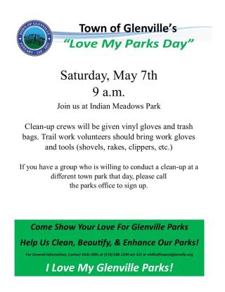 Event flyer for park clean-up day