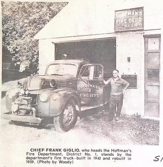 Chief Frank Giglio in front of Hoffman's Fire Department