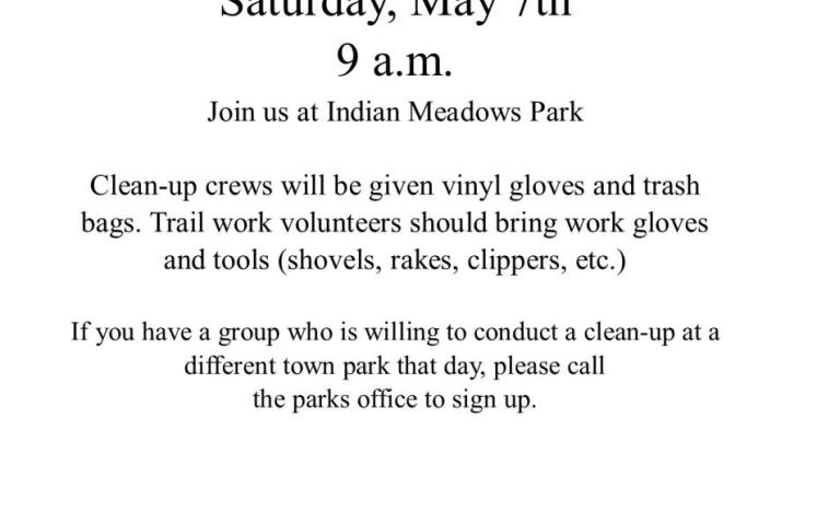 Event flyer for park clean-up day
